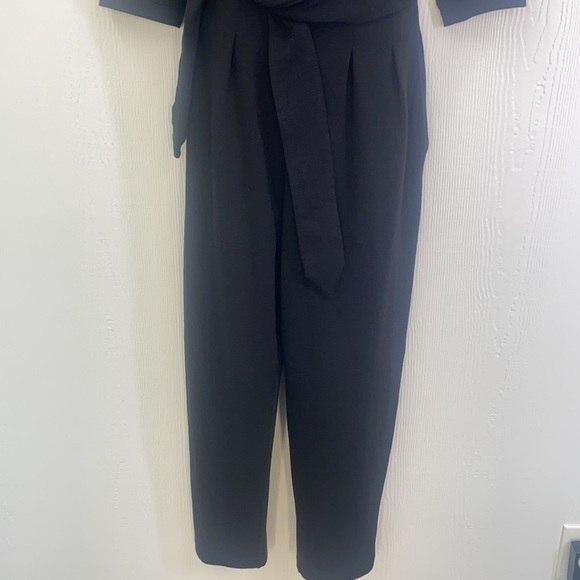 By Anthropologie - Black Woven VNeck Wide Leg Jumpsuit Size Small - Picture 4 of 13